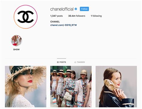 chanel page instagram